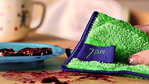 7.pure Bayetas de bambú 3 Unidades | 20 x 25 cm | Limpieza sin limpiadores – sin Pelusas | Limpieza sin Esfuerzo | Bayeta, Trapo de Limpieza, Gamuza