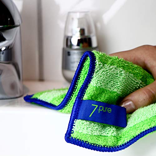 7.pure Bayetas de bambú 3 Unidades | 20 x 25 cm | Limpieza sin limpiadores – sin Pelusas | Limpieza sin Esfuerzo | Bayeta, Trapo de Limpieza, Gamuza
