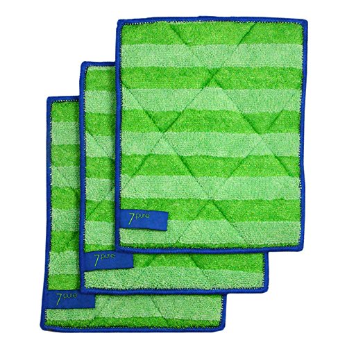 7.pure Bayetas de bambú 3 Unidades | 20 x 25 cm | Limpieza sin limpiadores – sin Pelusas | Limpieza sin Esfuerzo | Bayeta, Trapo de Limpieza, Gamuza