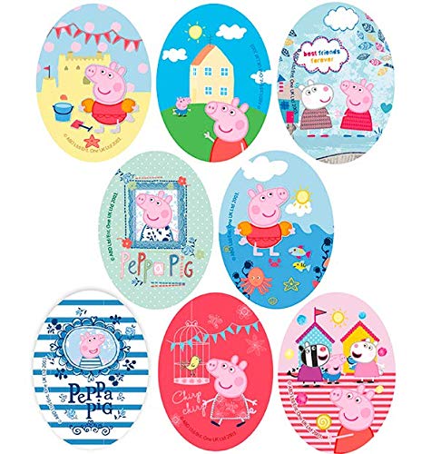 8 parches peppa pig and friends serigrafiados para planchar - REF.6845-U8