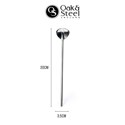 8 Piezas - Cucharas de Cóctel de Acero Inoxidable, 20cm - Cuchara de Mango, Cucharas Barman de Mezclar para Bebidas, Coctelera, Cocktails - Ideal para Bares, Restaurantes, Fiestas.