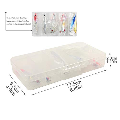 8 Piezas Jig de Señuelos de Pesca en Cucharas de Metal con Pluma para Trucha 23g-31g