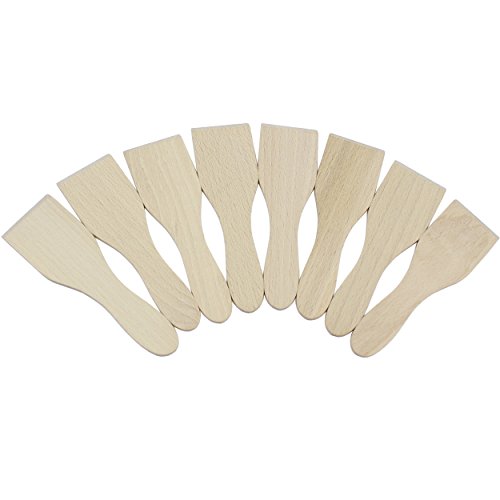 8 piezas Raclette arañazos 13 cm Rasqueta/espátula de madera de haya para Paletas Sartenes Raclette