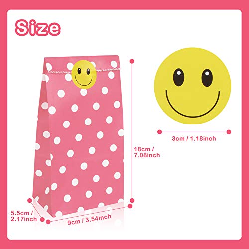 80 piezas Bolsas Regalo,Bolsas de Papel,Bolsas para Chuches,Bolsas Papel,Bolsas de Regalo con Adhesivos Sellado de 80 piezas,5 colores