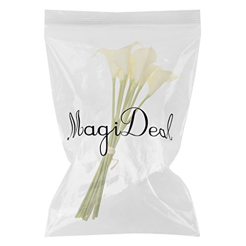 9piezas de Cala Flor Artificial Plantas Floral Ramo Decoración Boda Hogar Elegante - Blanco lechoso