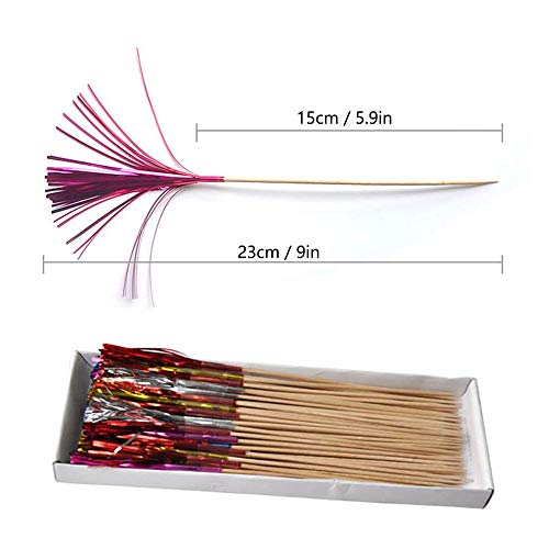 A Palillos de Cócteles de Fuegos Artificiales, 100 Piezas Palillos de Madera Desechables para cóctel para Decoración de Pasteles, Frutas, Artículos para Fiestas, Decoración Navideña