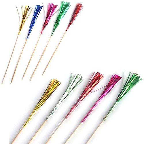 A Palillos de Cócteles de Fuegos Artificiales, 100 Piezas Palillos de Madera Desechables para cóctel para Decoración de Pasteles, Frutas, Artículos para Fiestas, Decoración Navideña