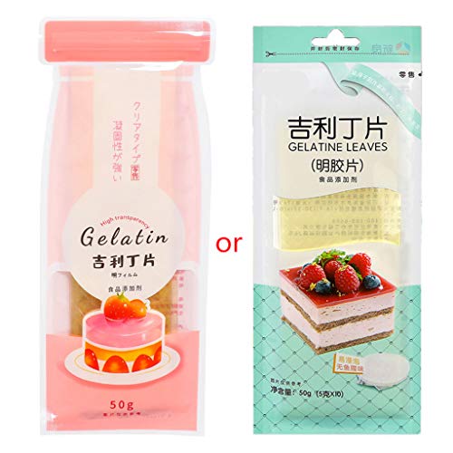 Abcidubxc - 10 hojas grandes de gelatina Halal, fácil de disolver, totalmente natural, sin productos químicos, ingredientes para tartas