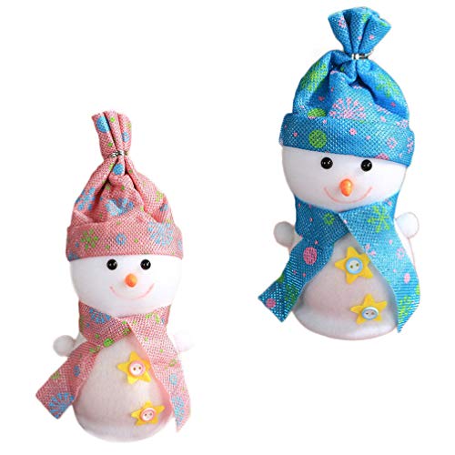 ABOOFAN 2 Piezas Bolsa de Manzana de Navidad Muñeco de Nieve Bolsas de Dulces Bolsas de Regalo Bolsas de Dulces Bolsas de Regalos Decoración de Fiesta de Navidad (Color Aleatorio)