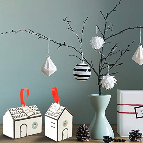 ABOOFAN Caja de Dulces Navideños Caja Decorativa de Galletas Navideñas con Cuerda Y Etiquetas de Papel Caja de Embalaje de Regalo para Navidad Año Nuevo Favor de Fiesta