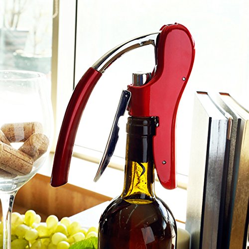 Abrebotellas profesional Best Utensils de aleación de zinc para vino, premium, con palanca, sacacorchos con cortador de papel de aluminio integrado, juego de abrebotellas de camarero rosso