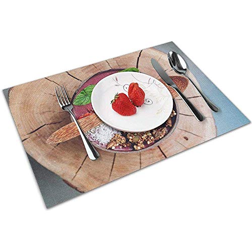 Acai Bowl Goji Berry-Placemats para Mesa de Comedor Mantel Individual Tejido Lavable Alfombrillas de Cocina Antideslizantes Resistentes al Calor Fácil de limpiar45 * 30cm