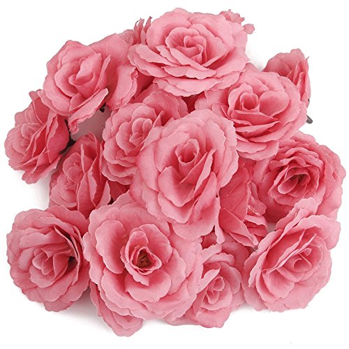 ACAMPTAR 20pzs Corola Cabeza Flor Rosa Artificial DIY Decoracion de Boda Diametro de 65 mm - Rosa