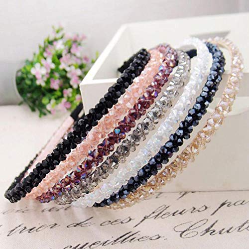 Accessorie - Bandas para el pelo de diamantes de imitación brillantes, accesorios para las mujeres de cristal diademas ornamentos-amarillo limón