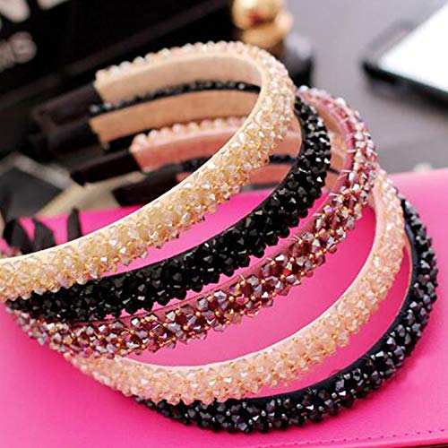 Accessorie - Bandas para el pelo de diamantes de imitación brillantes, accesorios para las mujeres de cristal diademas ornamentos-amarillo limón