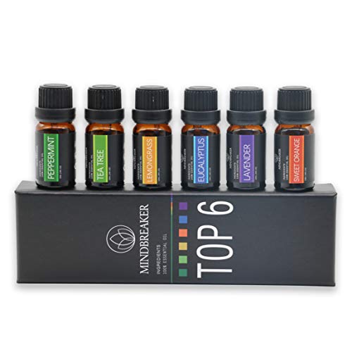 Aceites Esenciales aromaterapia Set incluye parte superior 6 Set de regalo: lavanda, Naranja Dulce, menta, árbol de té, citronela, eucalyptus-100% Pure