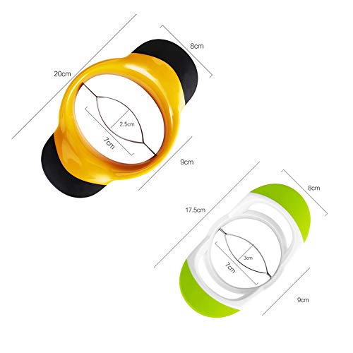 Acero Inoxidable Cortador de Mango y Pelador, Cortador de Descorazonador de Mango con Asas Blandas, Portátil Cortadora de Frutas,2pcs