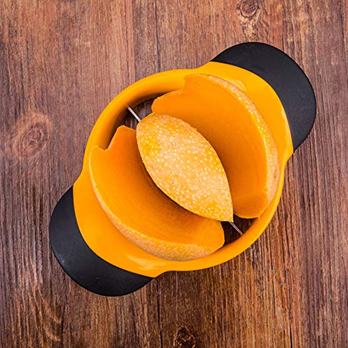 Acero Inoxidable Cortador de Mango y Pelador, Cortador de Descorazonador de Mango con Asas Blandas, Portátil Cortadora de Frutas,2pcs