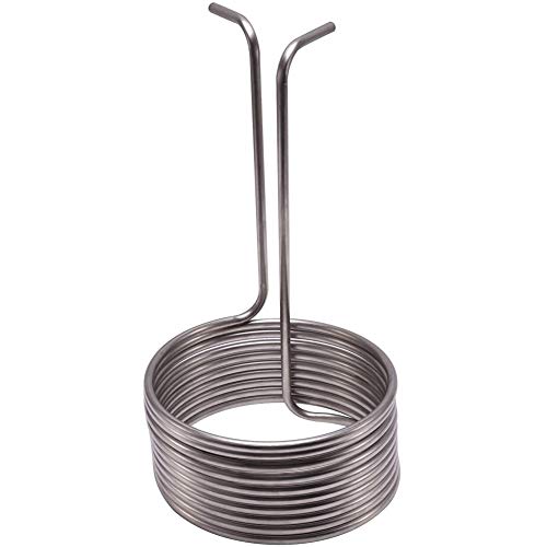 Acero inoxidable Inmersión Wort Chiller Brewing Wort refrigerador de la cerveza de refrigeración de la bobina Ø 22,5 cm 10 Bobinas (Espiral Altura 10 cm, Diámetro de la bobina 10 mm externo / interno