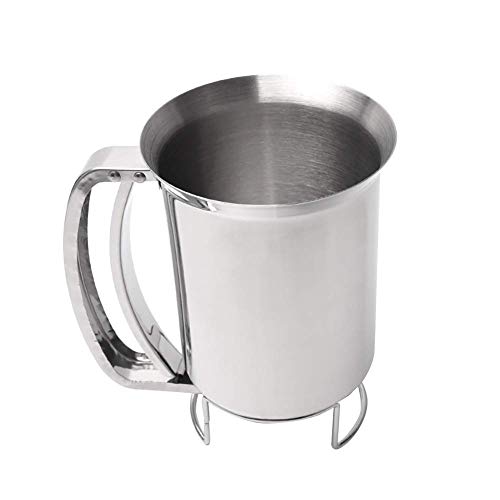 Acero Inoxidable Mezcla Dispensador Pastel Pastelería Fabricante de Cocina Herramientas Ideal para Tortita, Crepes, Muffins Etc. - Plateado, free size