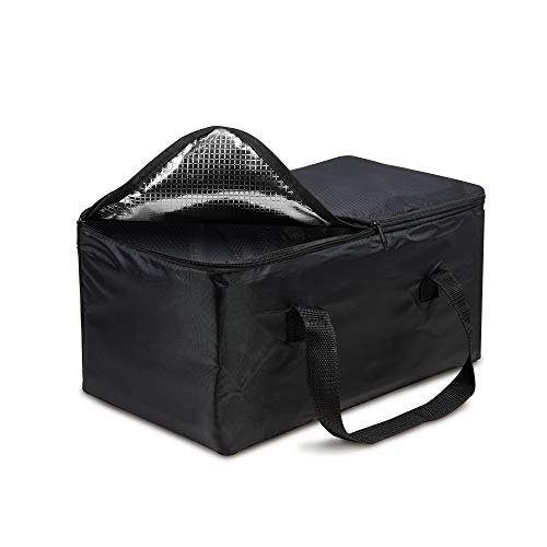 achilles, Bolsa de refrigeración, Bolsa de refrigeración, inserto de refrigeración para caja plegable, bolsa de refrigeración plegable, negro, 40 cm x 24 cm x 20 cm