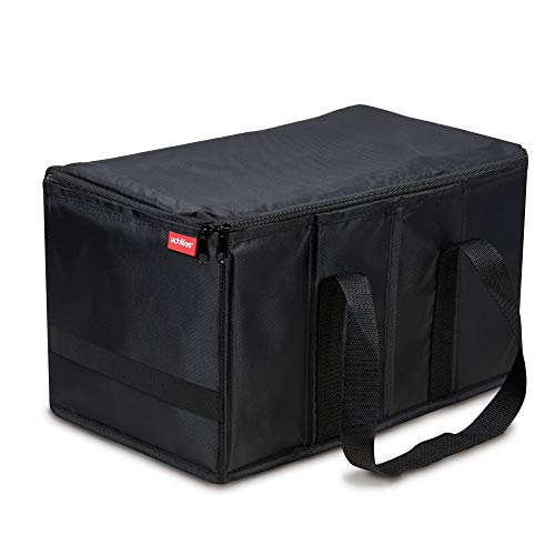 achilles Smart-Box Bolsa de frío Cesta de la compra Caja plegable con inserto térmico Caja plegable con aislamiento Cesta de picnic Cesta de transporte de alimentos Transporte de alimentos Negro, 40 cm x 20 cm x 20 cm