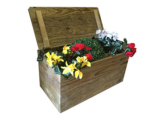 AD servicios Baúl/Banco de Madera tratada para el Exterior. Totalmente Montado (100x50x40 cm)