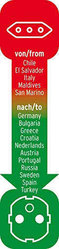 Adaptador de viaje para Italia/toma de tierra Italia => Conector de tierra