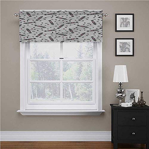 Adorise - Cortinas para ventana (4 de julio, confeti festivo, ahorro de energía, para cocina y baño, bolsillo para barra, 56 x 14 pulgadas