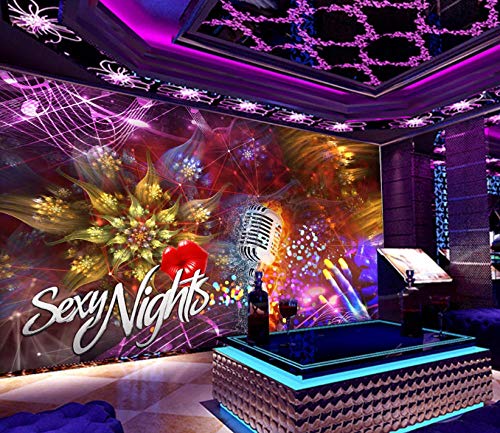 Afashiony Fondo De Pantalla 3D Deslumbrante Flor Dorada Púrpura Barra De Personal Ktv Pole Dance Discoteca Sofá Herramientas Mural Decorativo De Pared, Decoración Del Hogar, Mural Desmontable
