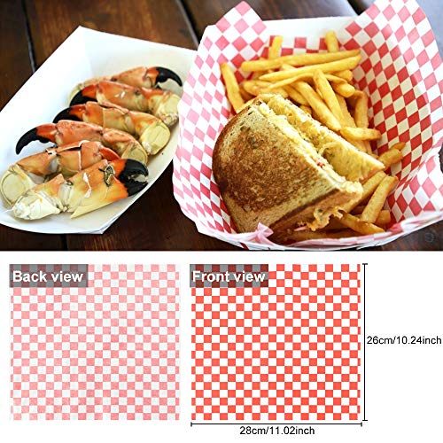 AFASOES 100Pcs Papel Antigrasa Alimentos, Papel para Envolver Alimentos, Envoltorio Alimentos Resistente Y Impermeable 28X26Cm para Bocadillo, Hamburguesas, Pasteles de Pizza, Sándwiches, Tostadora