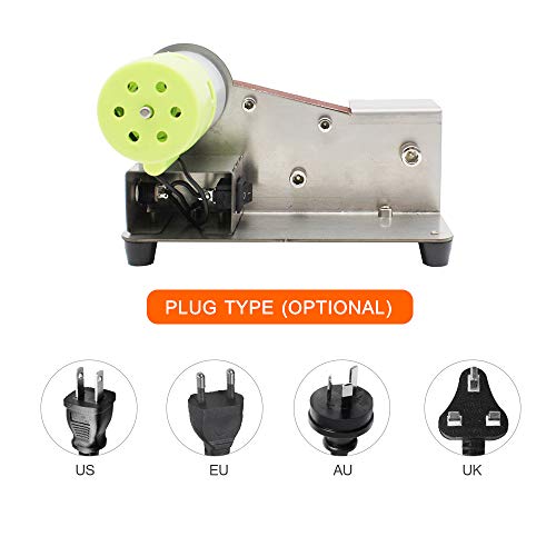 Afilador de cuchillos de ángulo fijo de 15 grados Lijadora de banda Pulidora ajustable de 7 niveles Máquina pulidora de 100 W con 10 piezas de cintas de lijado