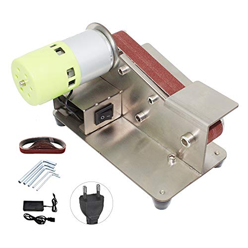 Afilador de cuchillos de ángulo fijo de 15 grados Lijadora de banda Pulidora ajustable de 7 niveles Máquina pulidora de 100 W con 10 piezas de cintas de lijado