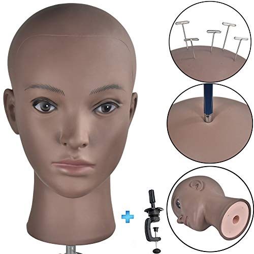 Afro Cosmetology - Cabeza de maniquí para peluca con abrazadera