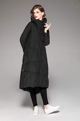 AGAOXING Ropa de plumón Chaqueta Elegante de Invierno para Mujer, Abrigo abrigado, Cuello Alto, Chaqueta Femenina Suelta, Negro, S