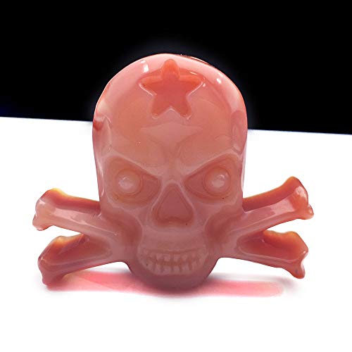 Ágata de Cristal Natural Tallado Cabeza de Calavera Colgante Piedra Natural Cabeza de Fantasma de Halloween Colgante Ágata India Grande
