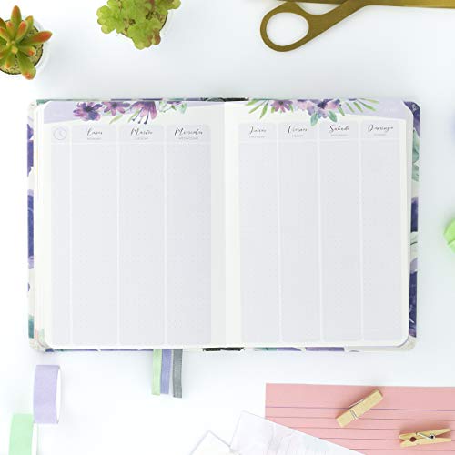 Agenda 2021 Violeta - Día Página - 420 Páginas - Tamaño A6-12,5 x 17 cm