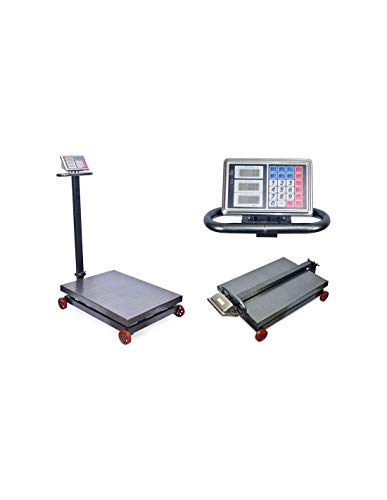 AgoraDirect - Báscula Industrial De Plataforma 1000kg/200g, Plegable, Pantalla LCD Digital De Doble Cara, Plataforma De Acero Tratada Térmicamente 60x80cm, Balanza Industrial Para Paquetería