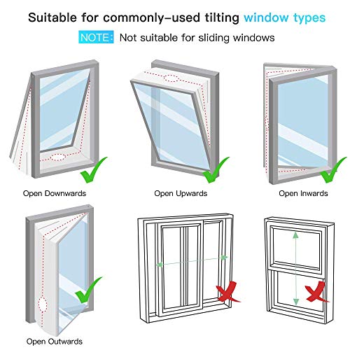 AGPTEK 400CM Aislamiento Ventanas para Aire Acondicionado Móvil y Secadora, Sello de Ventanas Impermeable, Anti UV, Anti-Mosquitos, con Dual Cremallera