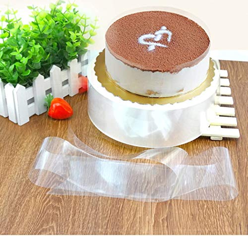 Aicoimy 2 Rollos de Acetato Transparente Pastel para Decoración de Repostería Pasteleria Chocolate Mousse (10m* 10cm, 10m* 8cm)