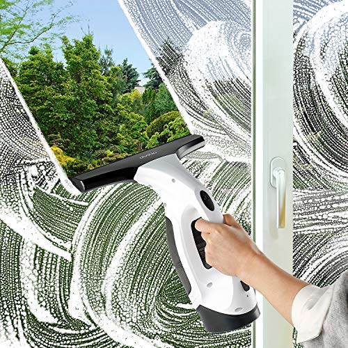 Aidodo Limpiador de Ventanas Eléctrico Aspirador de Ventana sin Cable，Aspirador Limpiacristales con labio de goma