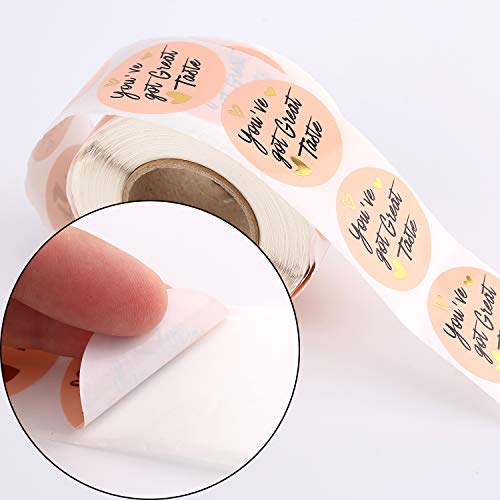 AIEX 3.81cm You've Got Great Taste Etiquetas de Negocios Etiquetas de Agradecimiento Etiquetas Adhesivas para Sellado de Sobres, Panadería, Decoración de Restaurantes (1 Rollo, 500 Pegatinas)