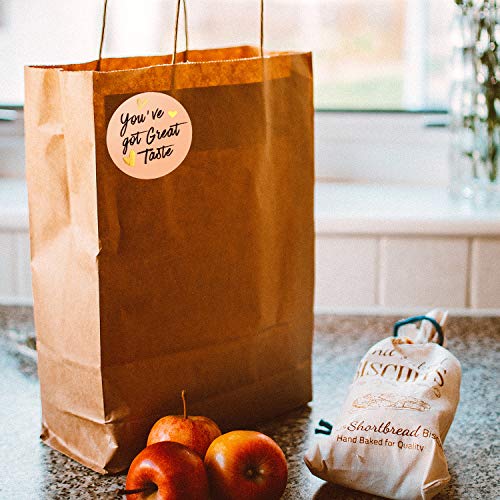 AIEX 3.81cm You've Got Great Taste Etiquetas de Negocios Etiquetas de Agradecimiento Etiquetas Adhesivas para Sellado de Sobres, Panadería, Decoración de Restaurantes (1 Rollo, 500 Pegatinas)