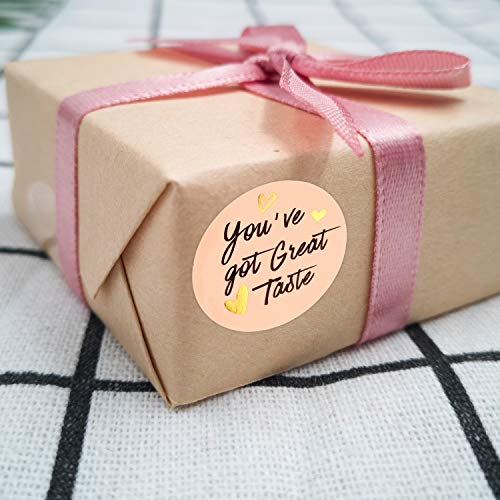 AIEX 3.81cm You've Got Great Taste Etiquetas de Negocios Etiquetas de Agradecimiento Etiquetas Adhesivas para Sellado de Sobres, Panadería, Decoración de Restaurantes (1 Rollo, 500 Pegatinas)
