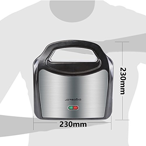 Aigostar Cieplo Steel 30CEX - Sandwichera Electrica con Capacidad para 2 Sándwiches Tostados de 700W. Acero inoxidable. Antiadherente 2 Sandwiches y 2 Indicadores Luminosos. Calidad y garantía propia. Libre BPA.