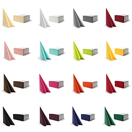 Airlaid - Servilletas de material similar a tela, 26 colores (40 x 40 cm), para bodas, cumpleaños, fiestas, 50 unidades por paquete