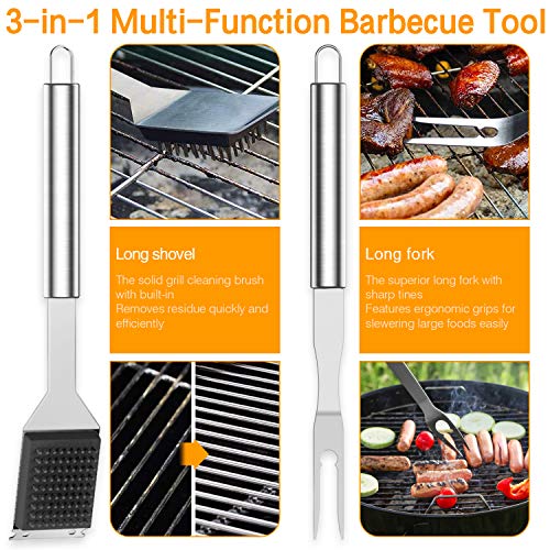 AISITIN Utensilios para Barbacoa Accesorios Barbacoa 35 Piezas Kit Barbacoa Set Acero Inoxidable para Hombres Mujeres Acampan Barbacoa
