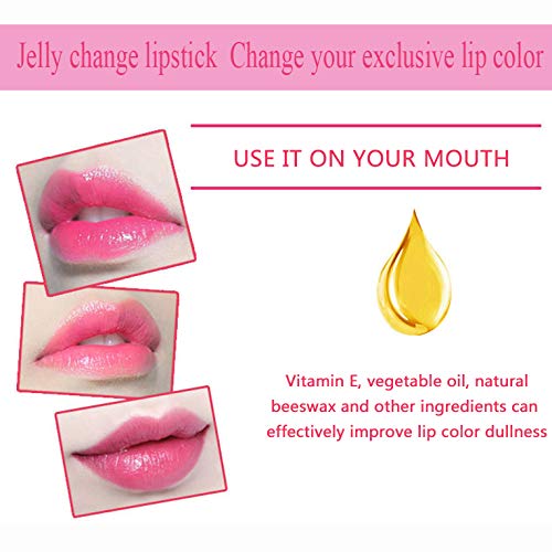 AJUMKER Bálsamo labial natural Lápiz labial de gelatina que cambia de color Tentación hidratante natural Bálsamo labial de flores secas Antiarrugas Bálsamo labial de invierno femenino Púrpura