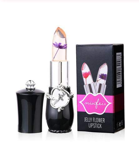 AJUMKER Bálsamo labial natural Lápiz labial de gelatina que cambia de color Tentación hidratante natural Bálsamo labial de flores secas Antiarrugas Bálsamo labial de invierno femenino Púrpura