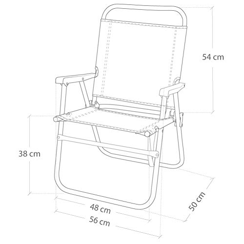 Aktive 53952 - Silla plegable fija aluminio 56 x 50 x 88 cm - marinera